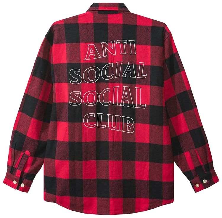 Anti Social Social Club Outlined Trip Flannel Red