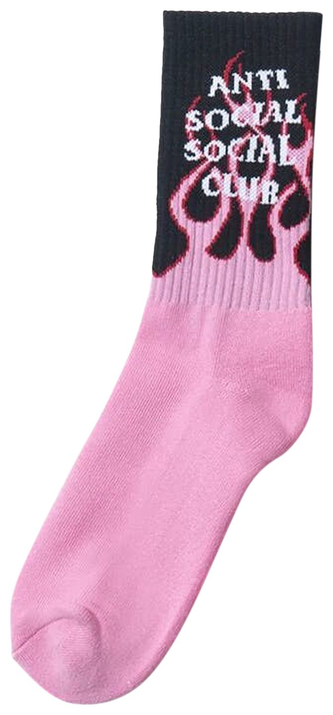 Anti Social Social Club Flame Socal Socks Black