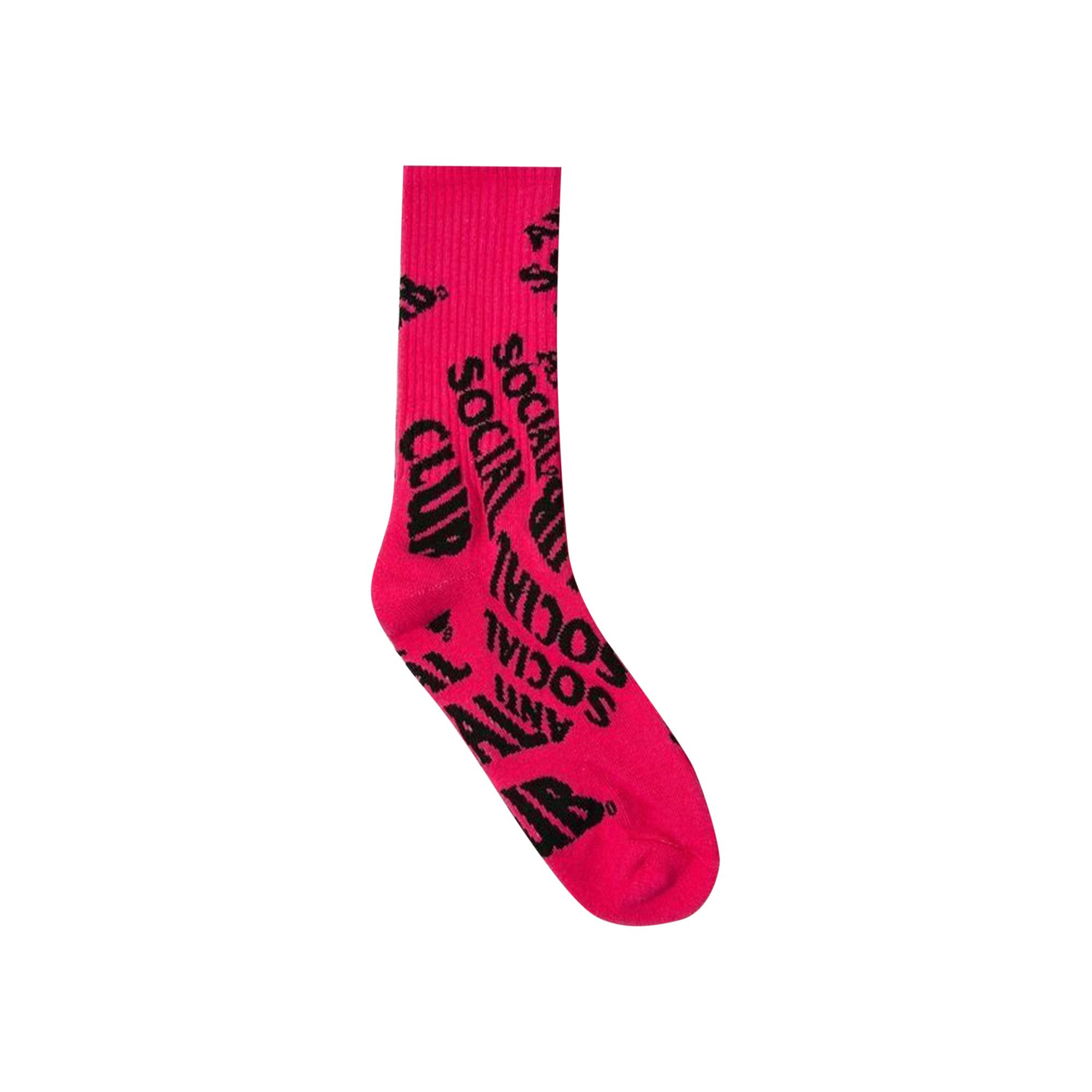 Buy Anti Social Social Club No Drama Socks Pink 0657