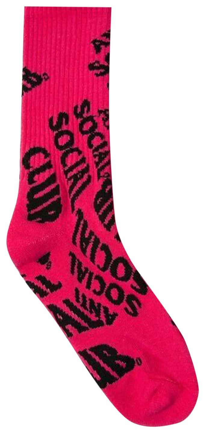 Anti Social Social Club No Drama Socks Pink
