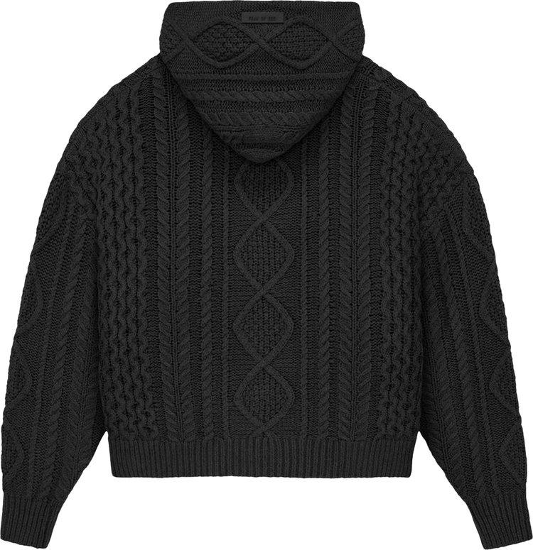 Fear of God Essentials Cable Knit Hoodie Jet Black