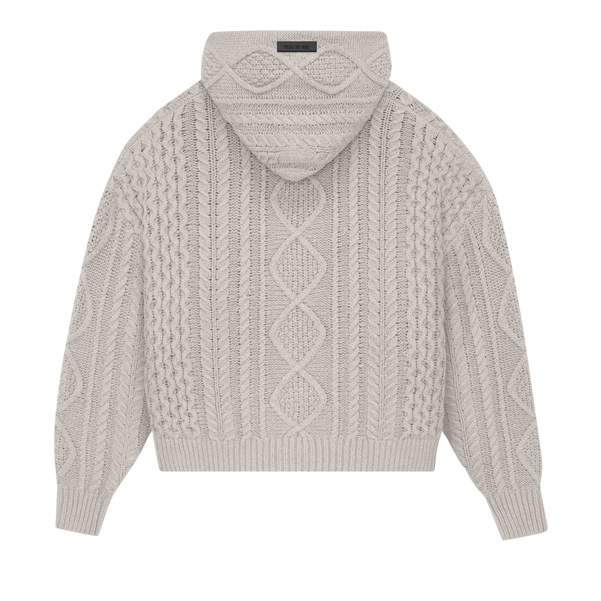 Buy Fear of God Essentials Cable Knit Hoodie 'Silver Cloud