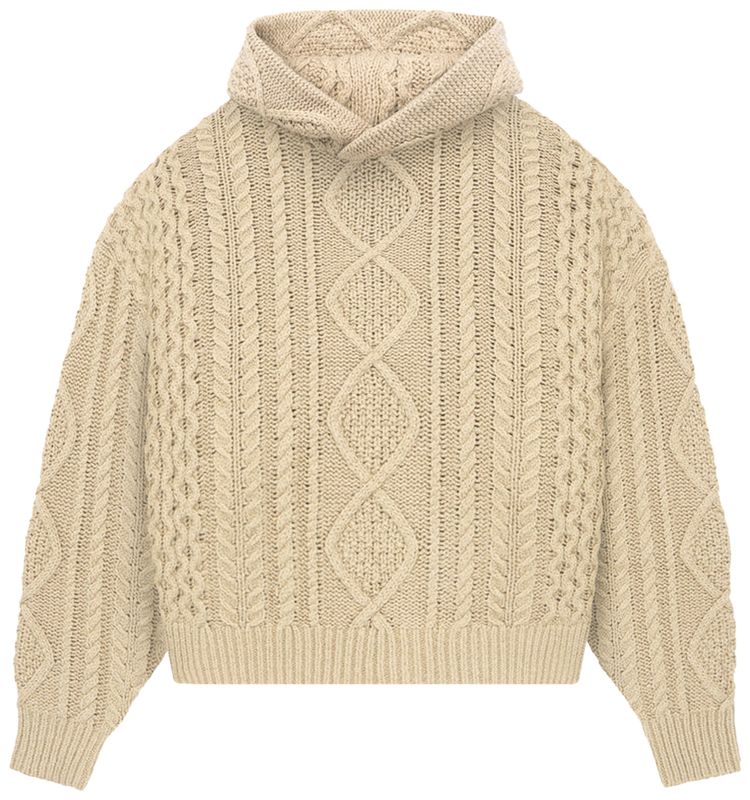 Fear of God Essentials Cable Knit Hoodie Gold Heather