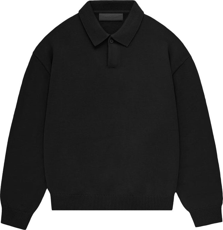 Buy Fear of God Essentials Kids Knit Polo 'Jet Black' - 785BT232330K | GOAT