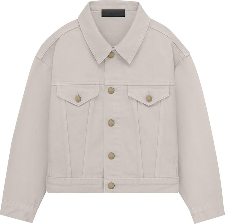 Fear of God Essentials Kids Denim Jacket Silver Cloud