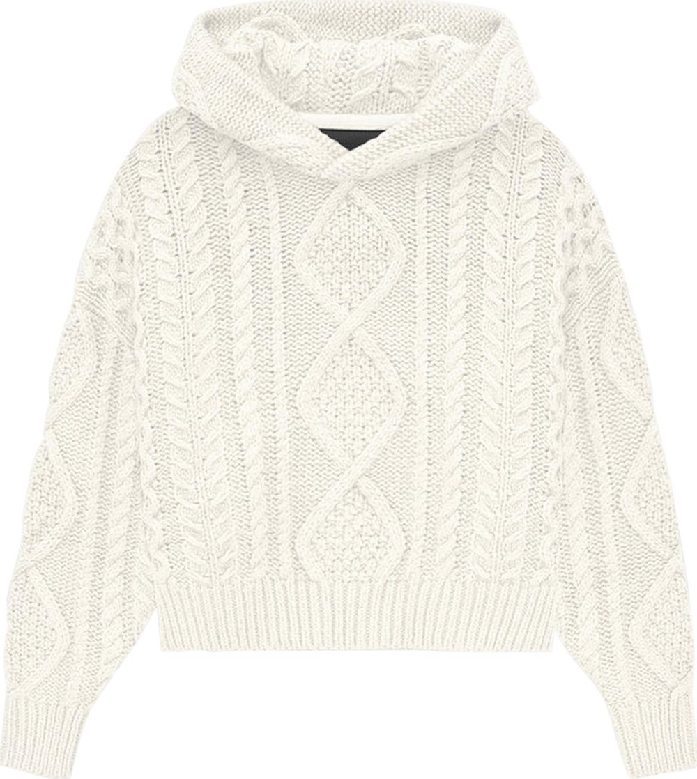 Buy Fear of God Essentials Kids Cable Knit Hoodie 'Cloud Dancer