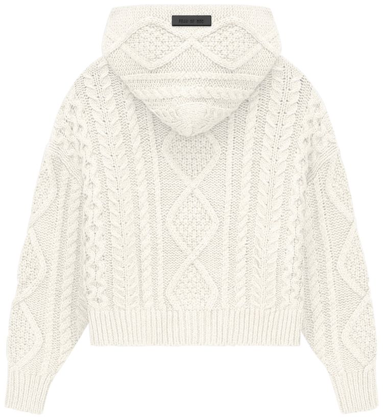 Fear of God Essentials Kids Cable Knit Hoodie Cloud Dancer