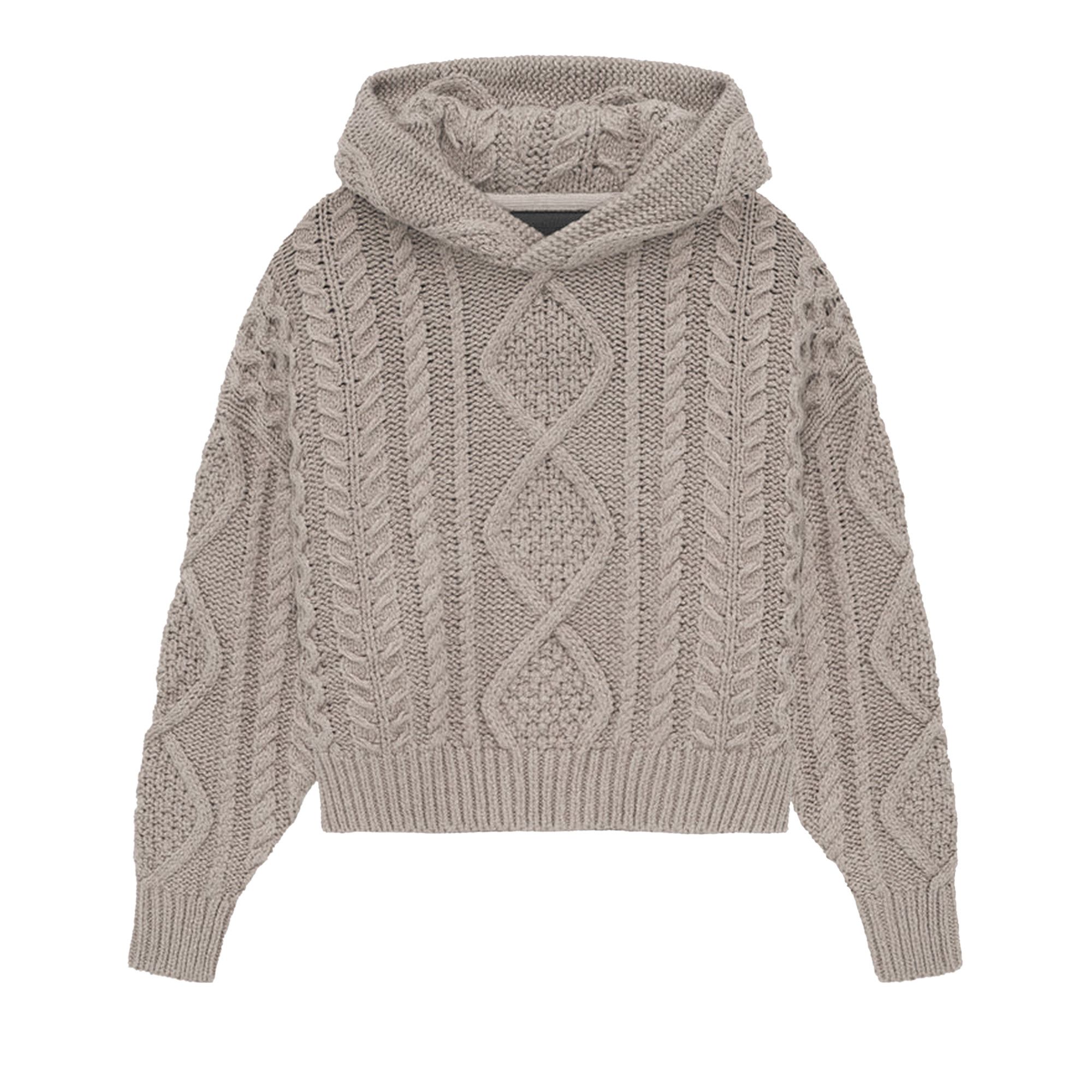 【FOG Essentials】Kid's Knit Hoodie Buy Fear of God Essentials Kids Cable Knit Hoodie 'Core
