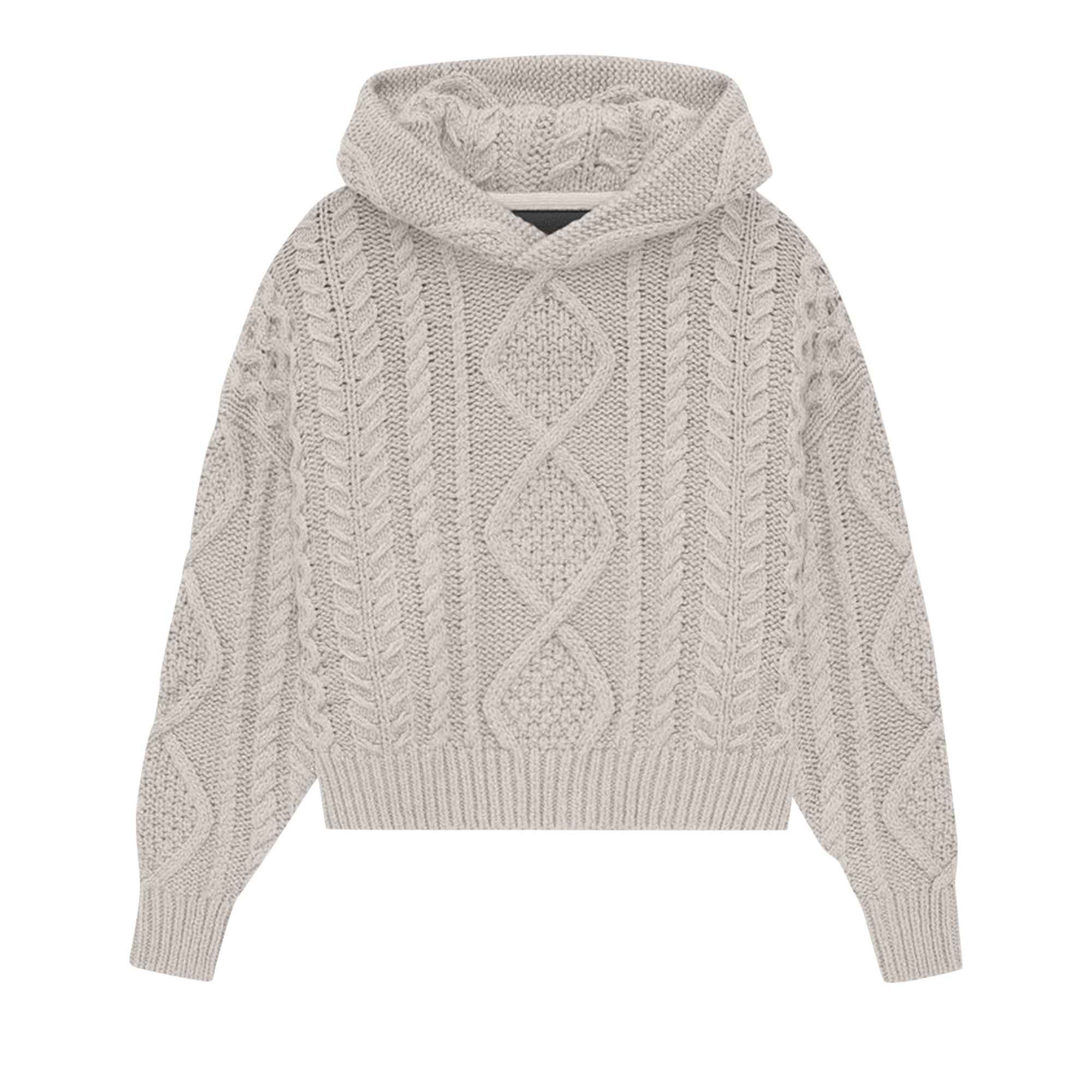 Buy Fear of God Essentials Kids Cable Knit Hoodie 'Silver Cloud
