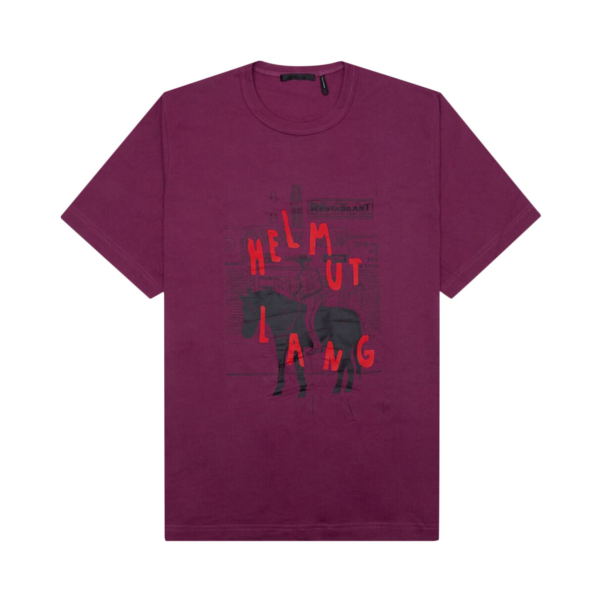 Buy Helmut Lang Scribble Logo Tee 'Raspberry' - N06HM535 TUI RASP