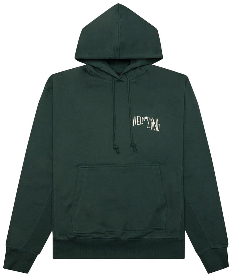 Helmut Lang Scribble Logo Hoodie Evergreen