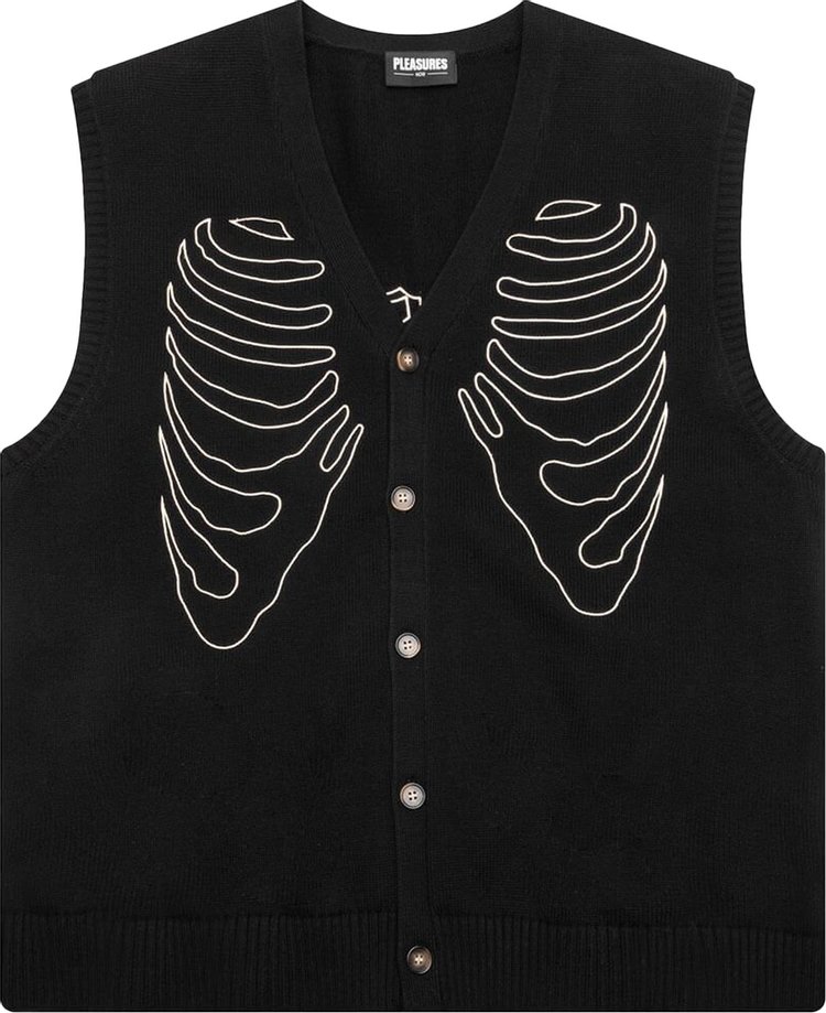 Pleasures Cage Sweater Vest Black