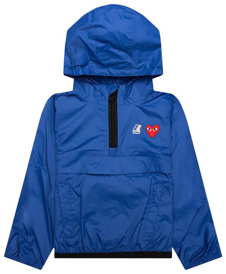 Comme des Garcons PLAY Kids x K Way Half Zip Jacket Blue