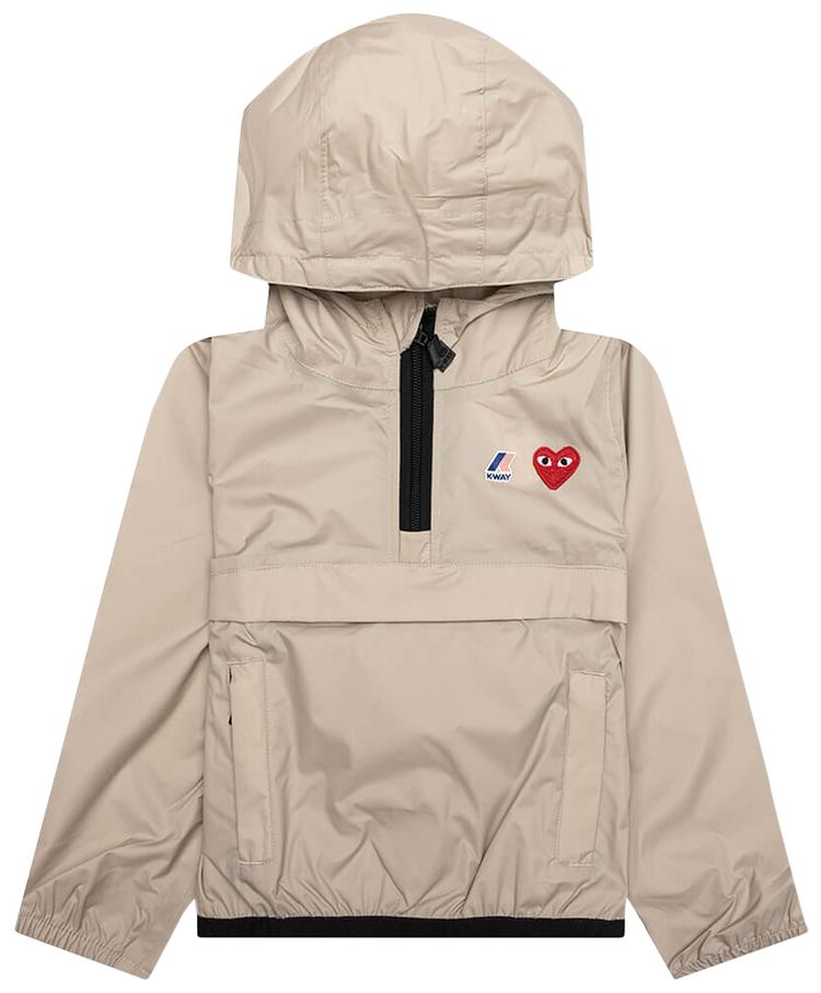 Comme des Garcons PLAY Kids x K Way Half Zip Jacket Beige