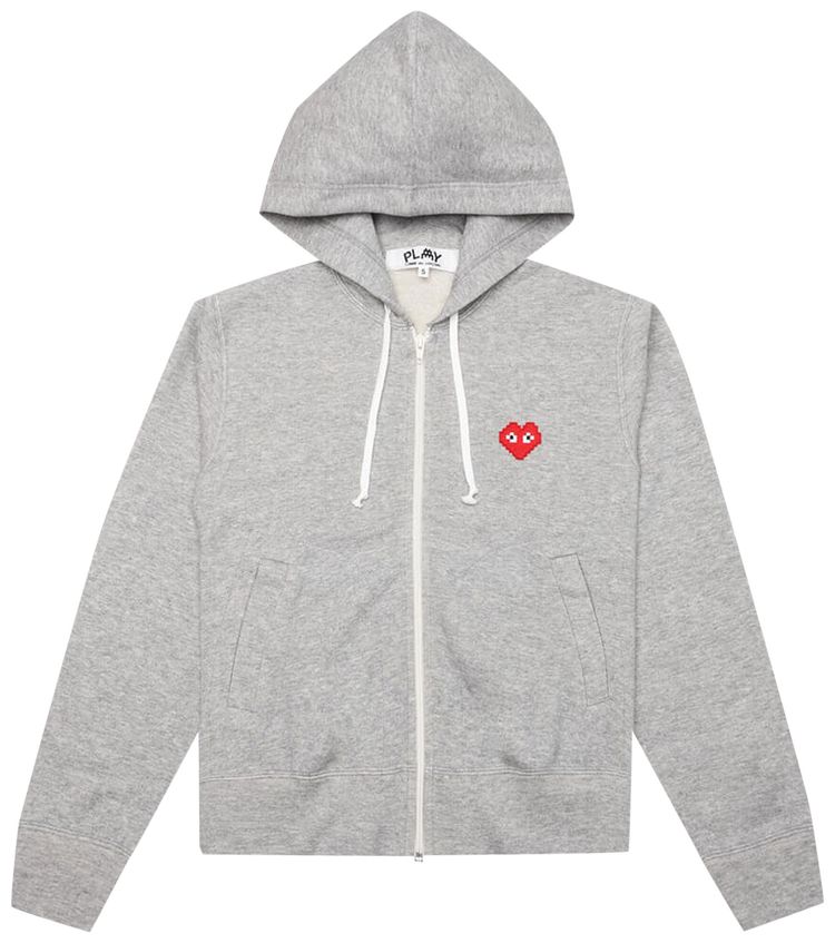 Comme des Garcons PLAY Kids x Invader Hooded Sweatshirt Grey