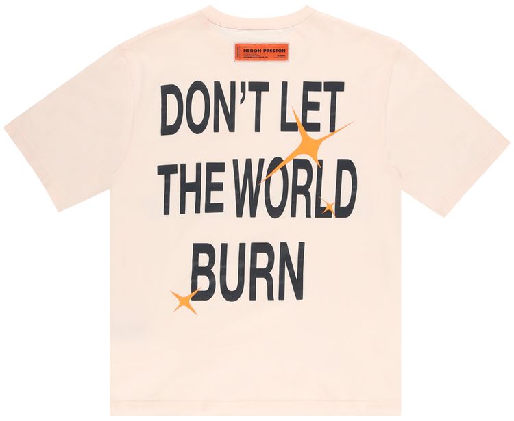 Heron Preston Globe Burn T Shirt Pink
