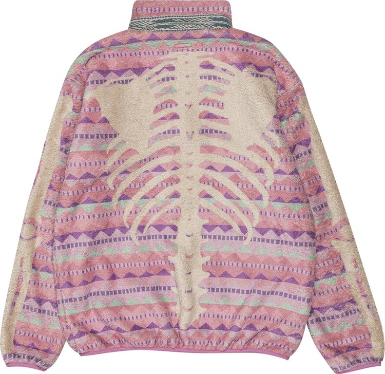 Kapital Ashland Bone Stripe Fleece Jacket Pink