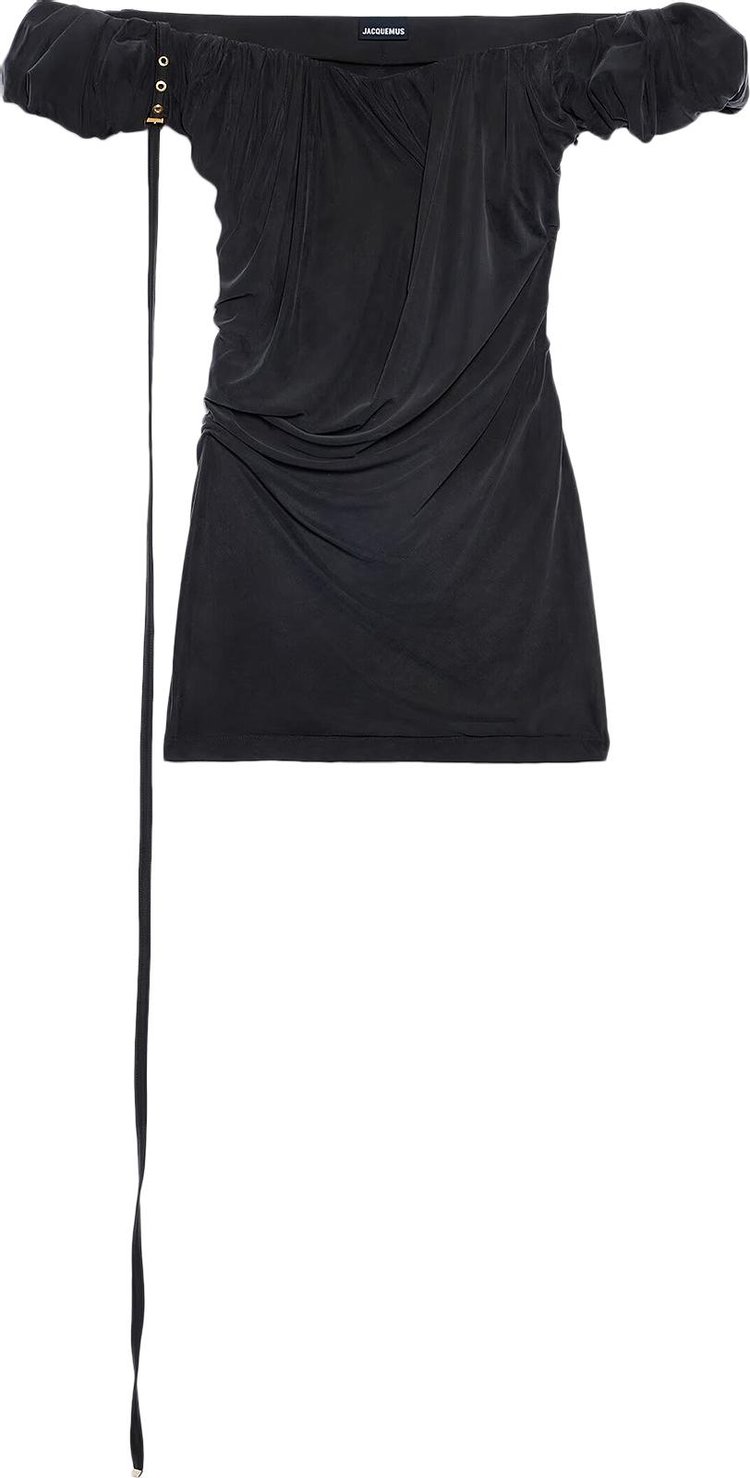 Jacquemus La Robe Ciceri Draped Mini Dress 'Black'