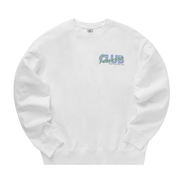 Sporty  Rich Agassi Crewneck White