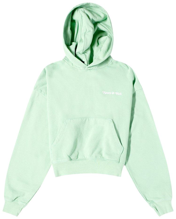 Sporty  Rich NY Tennis Club Cropped Hoodie Kelly Green