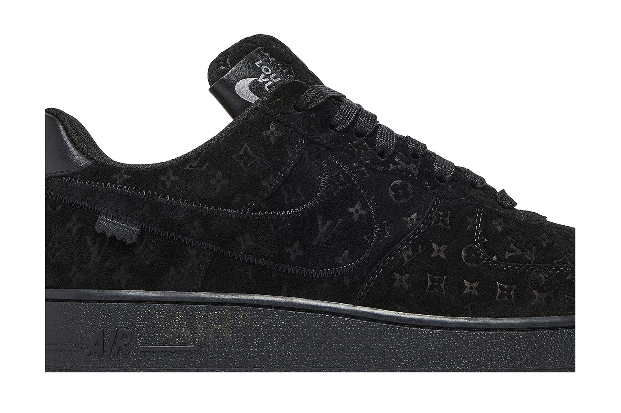 Buy Louis Vuitton x Air Force 1 Low Triple Black 1A9V BLACK LOW GOAT