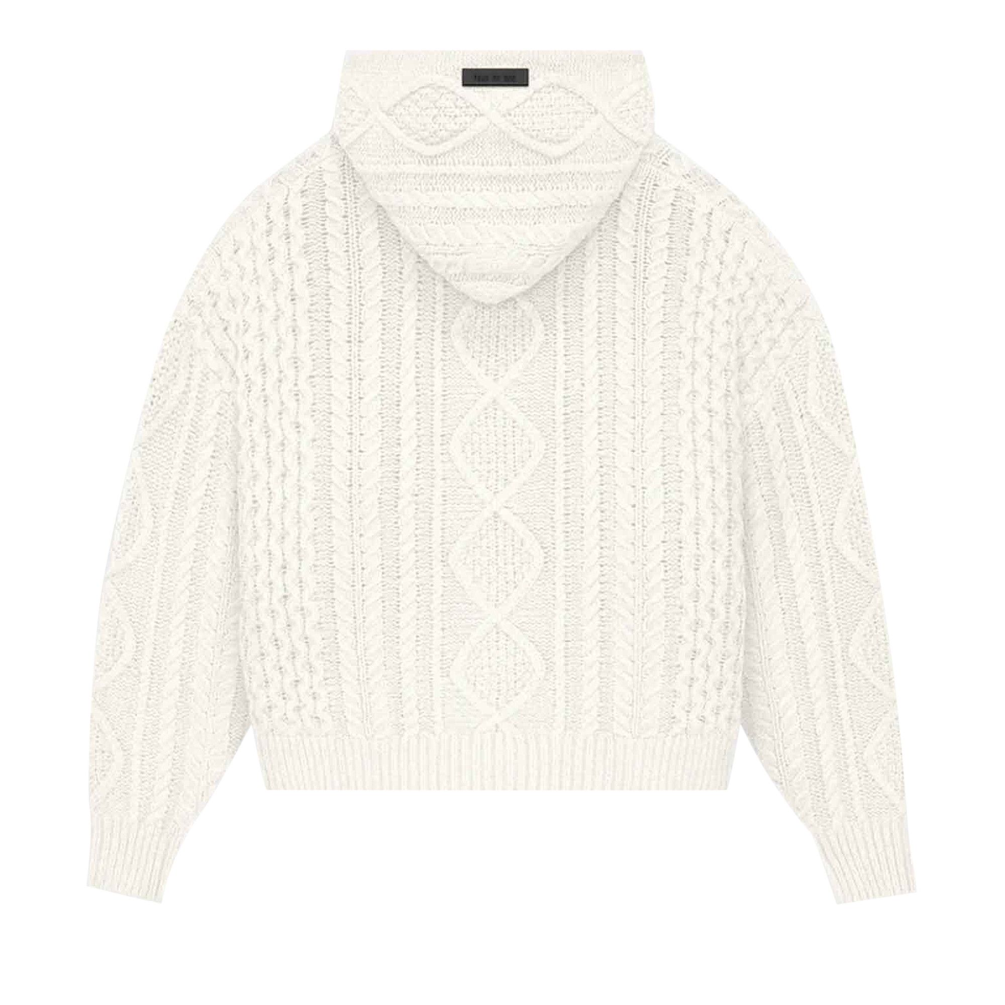 Buy Fear of God Essentials Cable Knit Hoodie 'Cloud Dancer