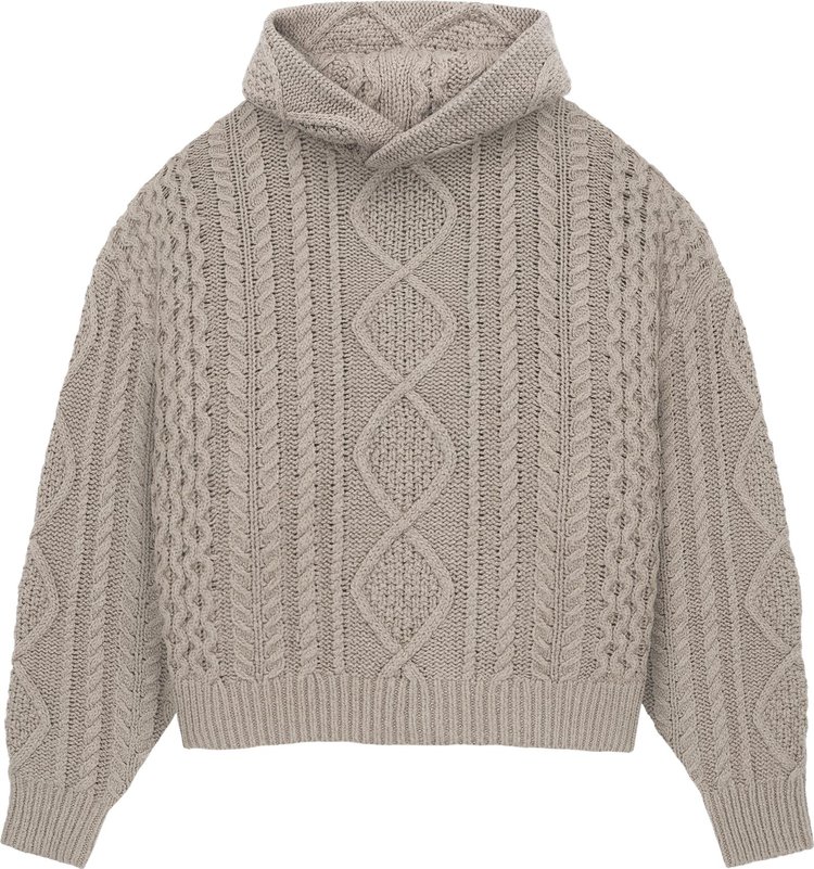 Buy Fear of God Essentials Cable Knit Hoodie 'Core Heather