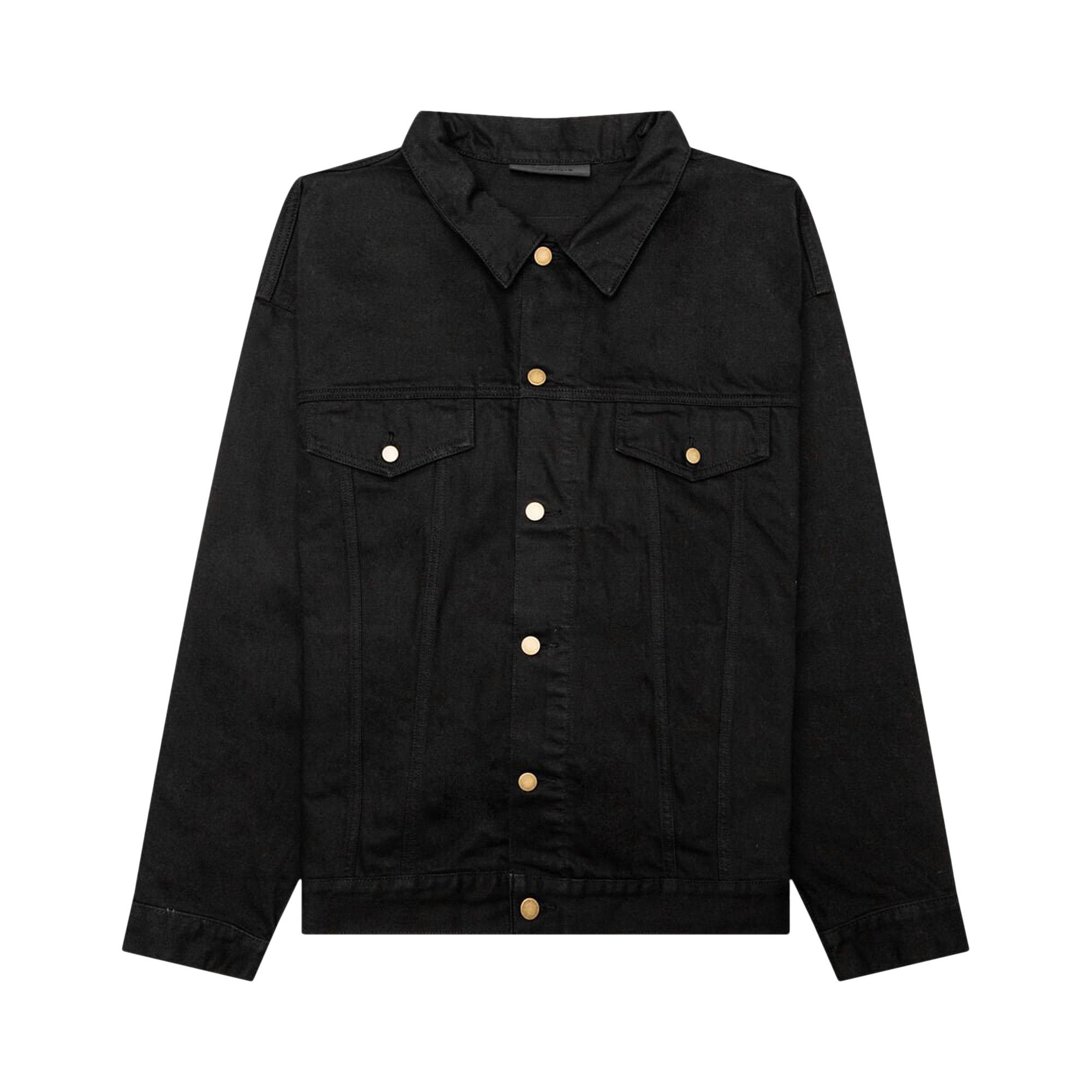 Fear of god black denim jacket discount