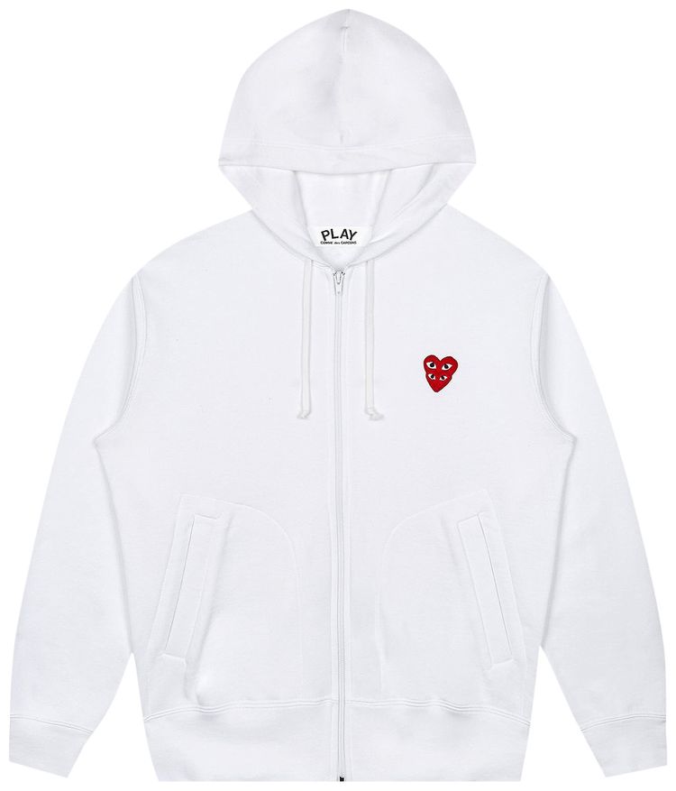 Comme des Garcons PLAY Zip Hoodie White