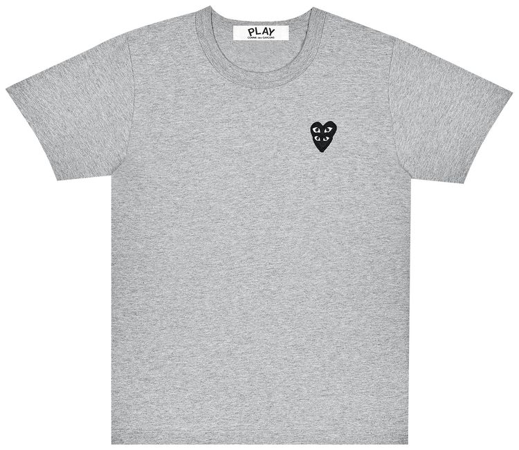 Comme des Garcons PLAY Stacked Heart Short Sleeve T Shirt Grey