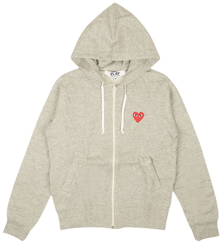 Comme des Garcons PLAY Multi Heart Hoodie Grey