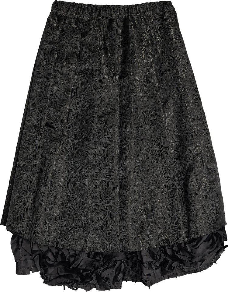 Comme des Garçons Jacquard Wave Pattern Skirt 'Black'