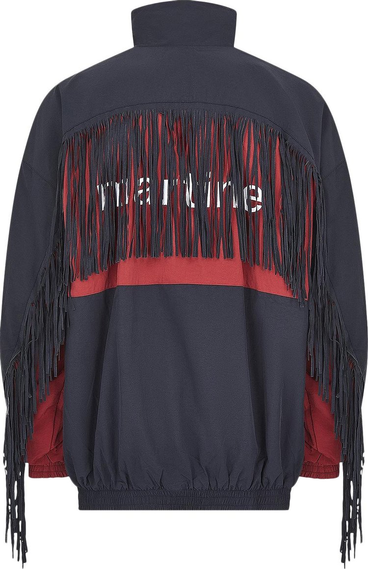 Martine Rose Fringe Track Jacket BurgundyBlackWhite