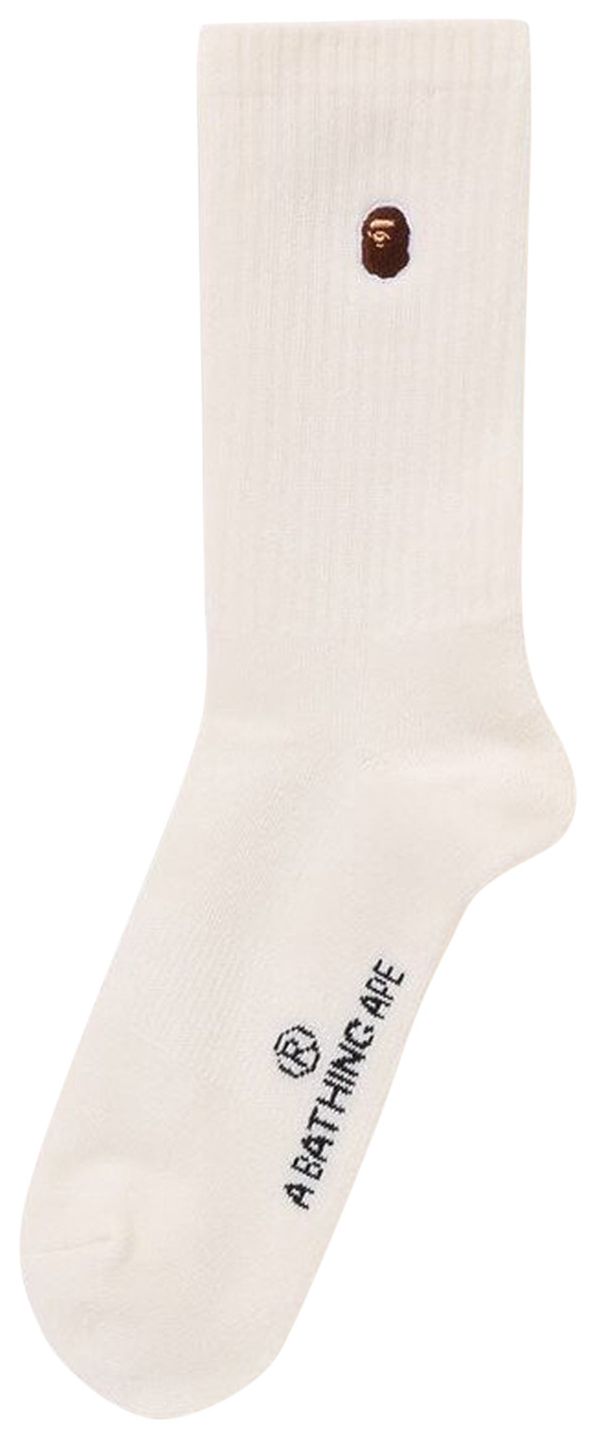 BAPE Ape Head One Point Socks 'White'