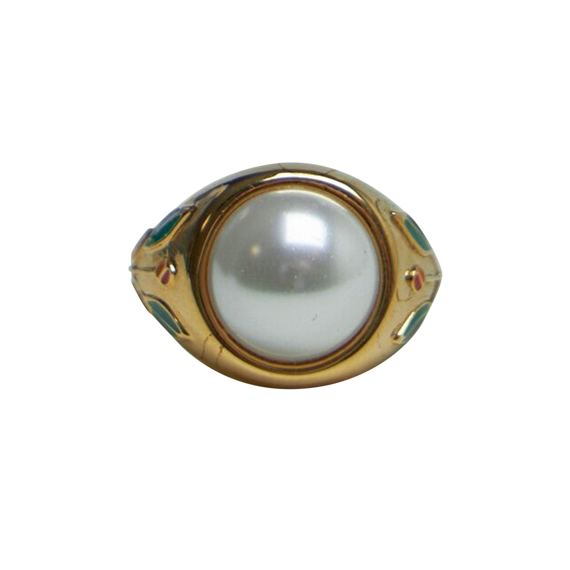 指輪・リング Casablanca Casablanca Pearl Signet Ring (APF25JW08801 GOLD) Casablanca faux-pearl Signet Ring | Gold | FARFETCH