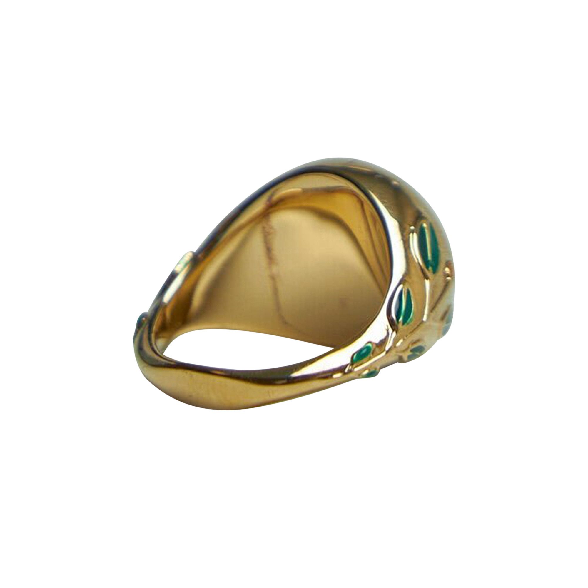 Buy Casablanca Pearl Signet Ring 'Gold/Pearl/Green' - AF22