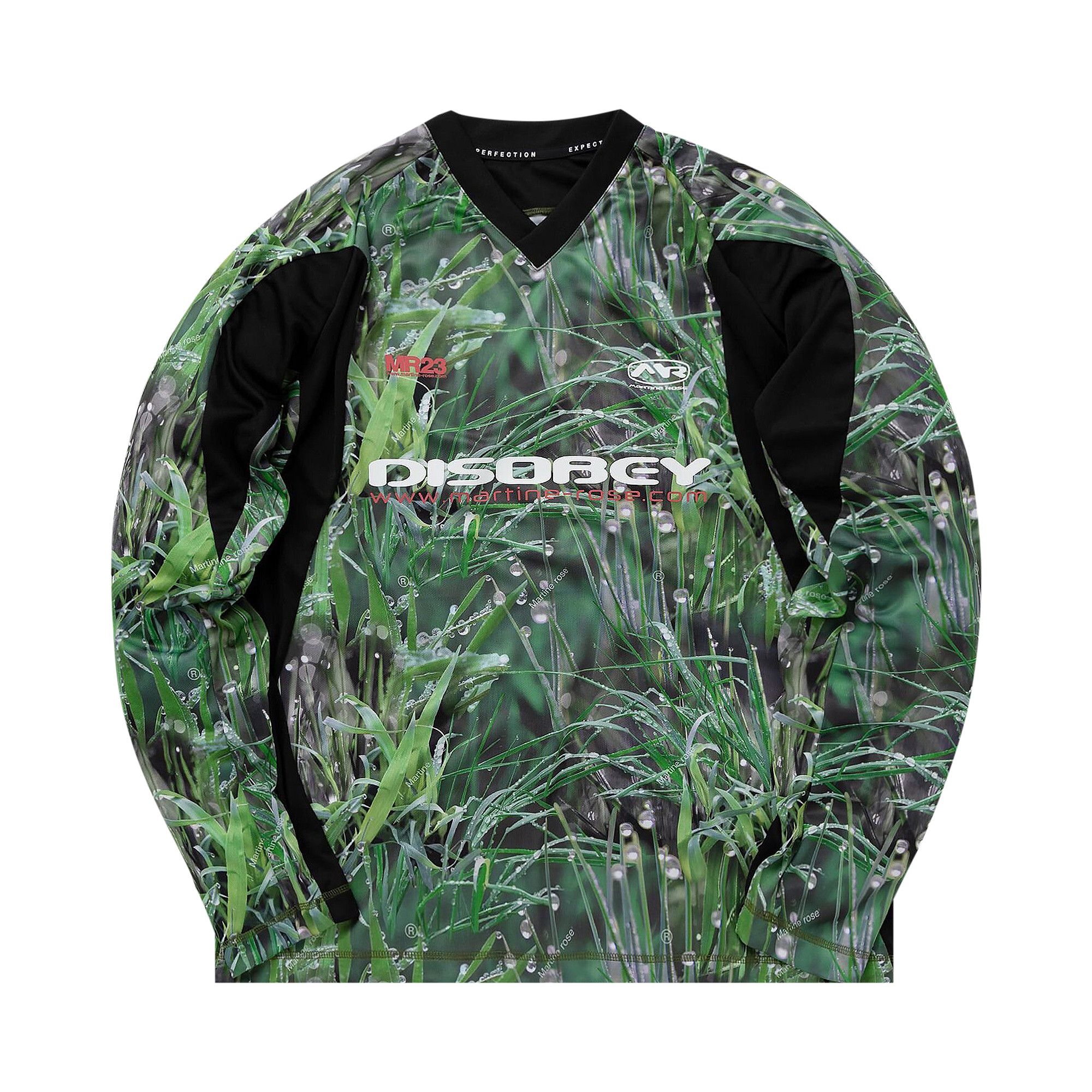 Buy Martine Rose Panelled Football Top 'Grass Print/Black
