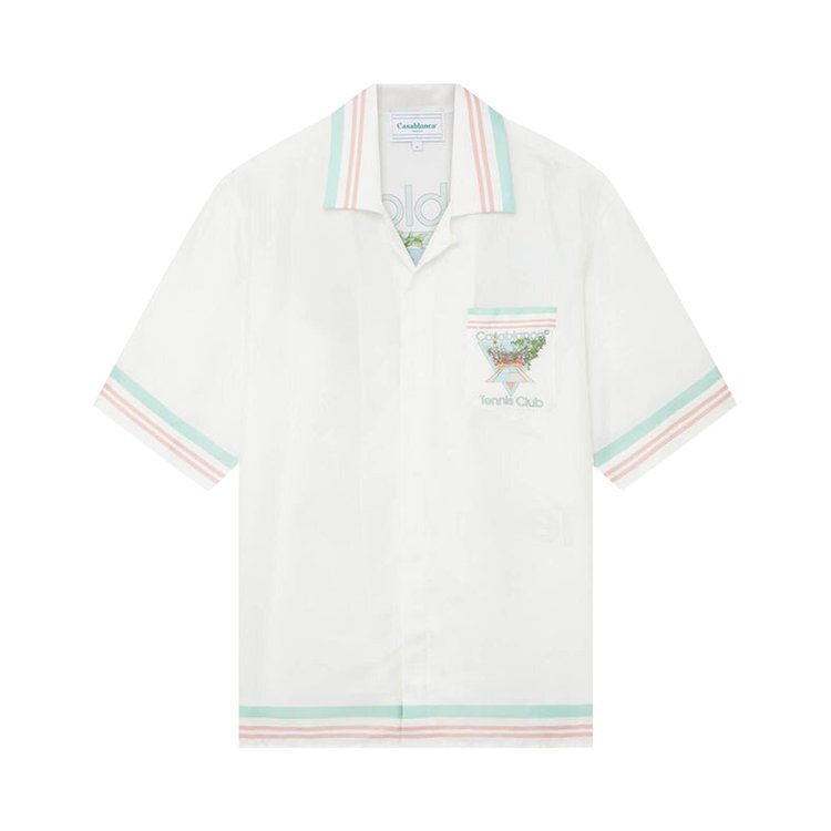 Casablanca Cuban Collar Short-Sleeve Shirt 'Tennis Club Icon Pastelle'
