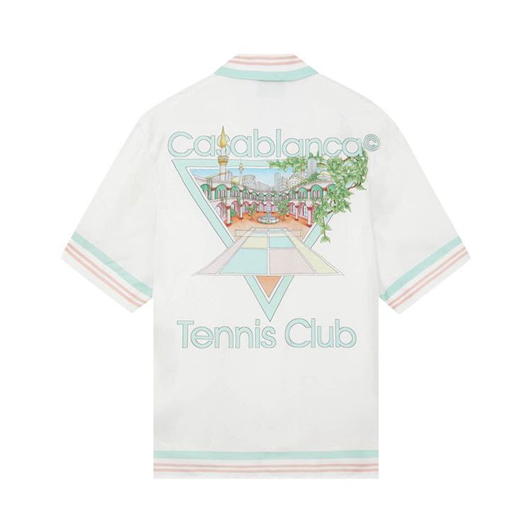 Casablanca Cuban Collar Short Sleeve Shirt Tennis Club Icon Pastelle
