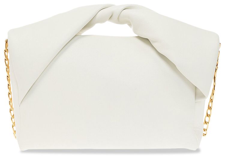 JW Anderson Large Twister Leather Top Handle Bag Off White