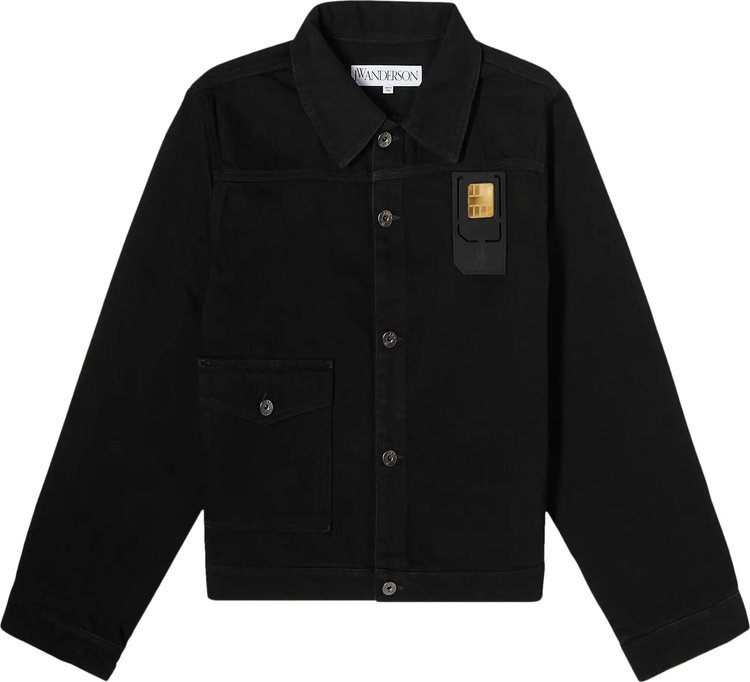 JW Anderson Sim Card Trucker Jacket Black