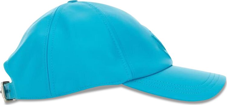 JW Anderson Logo Embroidered Leather Baseball Cap Blue