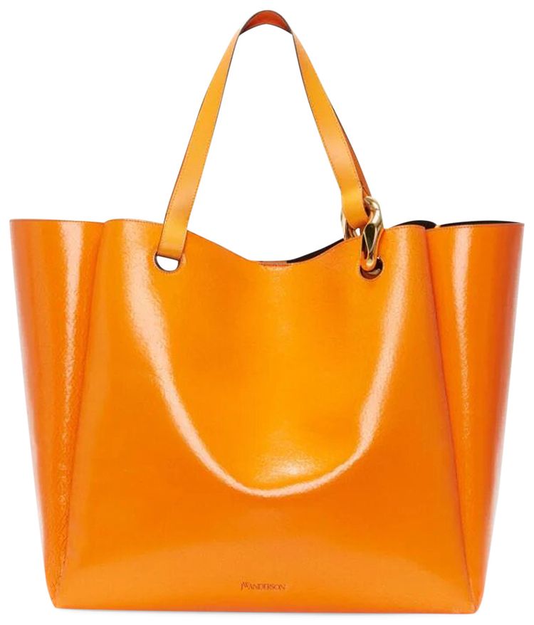 JW Anderson Large Corner Leather Tote Bag Orange