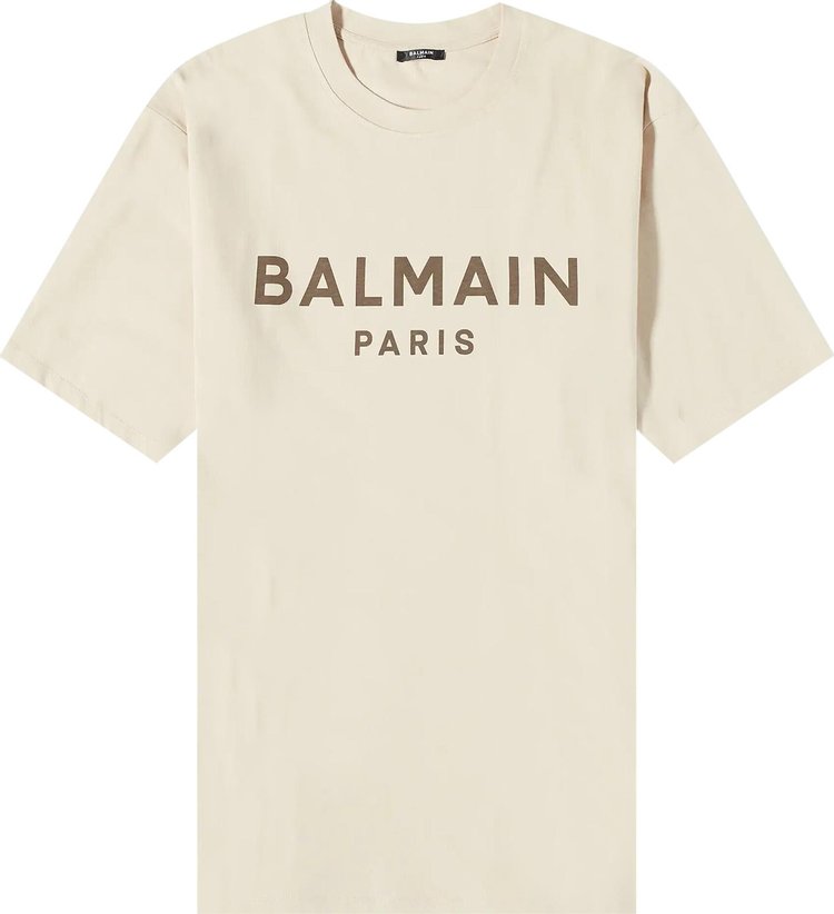 Balmain Paris Print T-Shirt 'Beige'