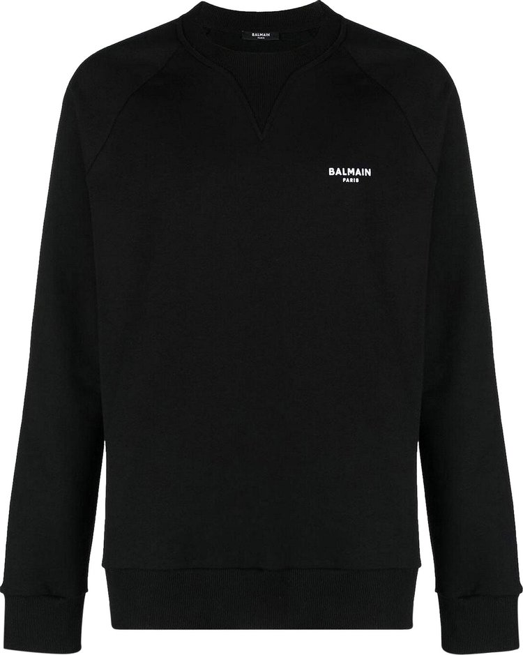 Buy Balmain Flock Sweatshirt 'Black' - BH0JQ005BB04 EAB | GOAT