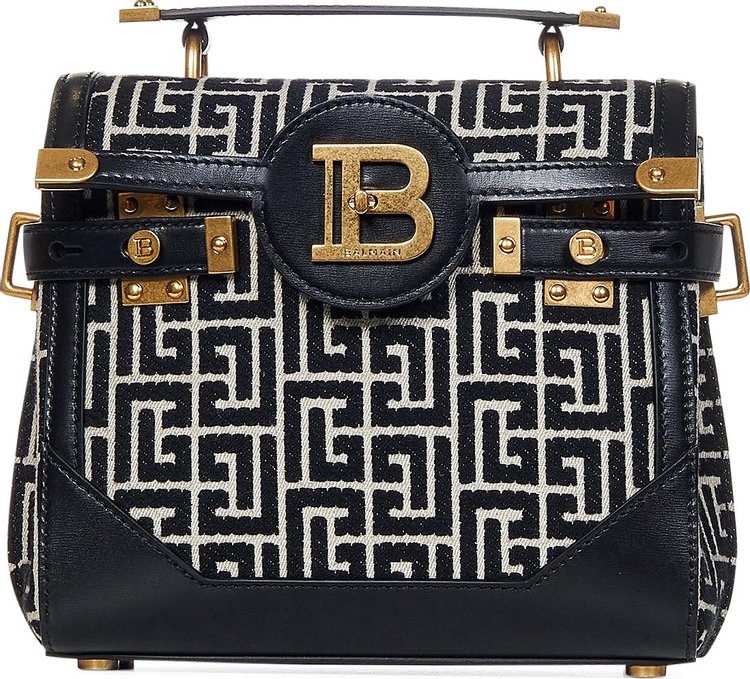 Balmain Bicolor Jacquard B Buzz 23 Bag Black