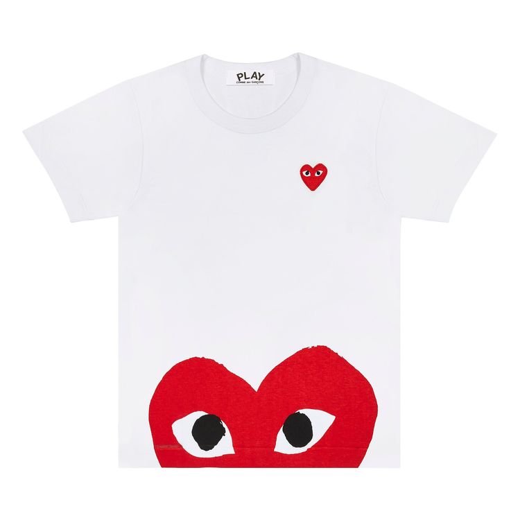 Comme des Garcons PLAY Heart Emblem Tee WhiteRed