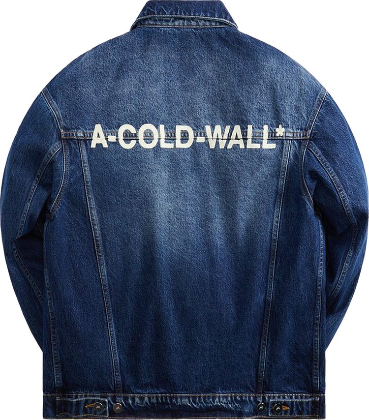 A Cold Wall Logo Print Denim Jacket Vintage Wash