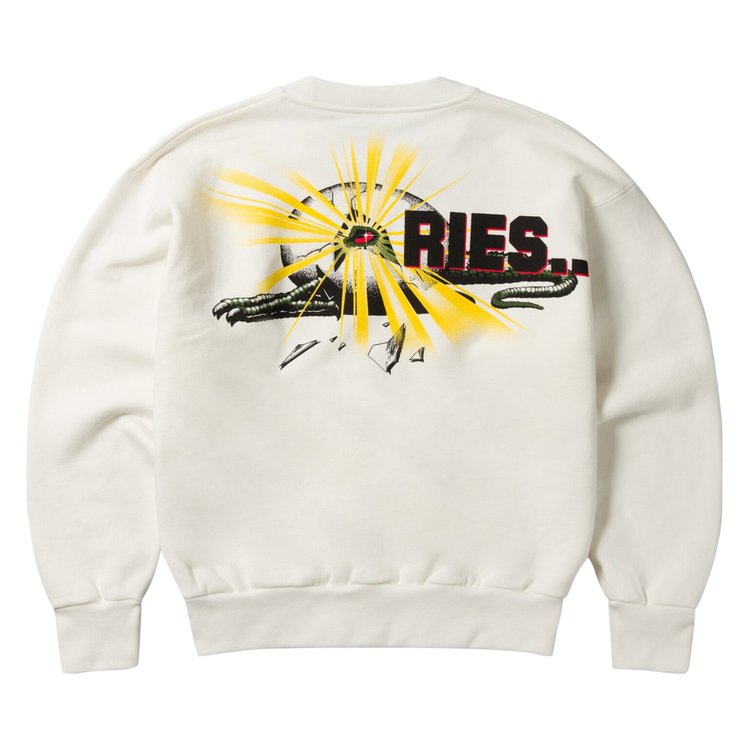 Aries Logo Print Sweatshirt White