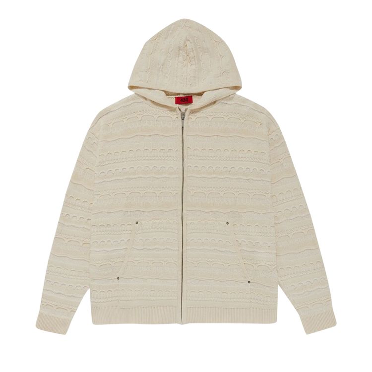 424 Knitted Hoodie White
